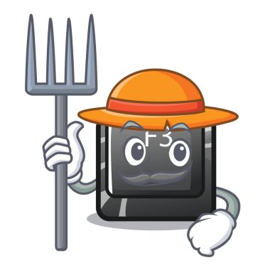 Çiftçi düğmesi F3 maskot izole