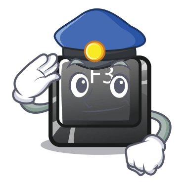 Polis düğmesi F3 maskot izole