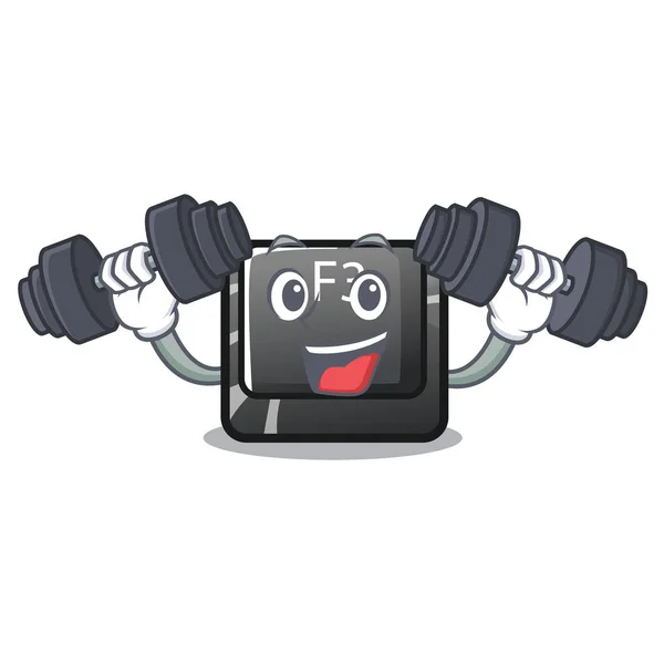 在吉祥物中隔离的健身按钮 f3 — 图库矢量图片