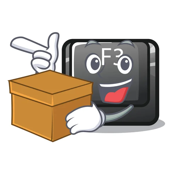 Com o botão de caixa f3 no teclado de caracteres —  Vetores de Stock