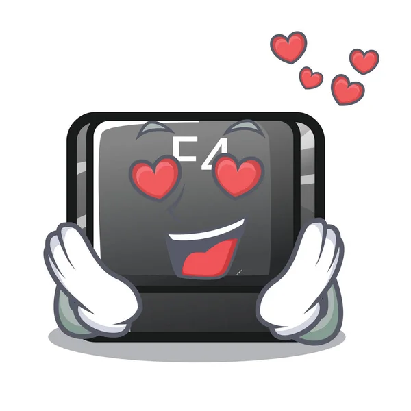 No botão de amor f4 no desenho animado forma —  Vetores de Stock