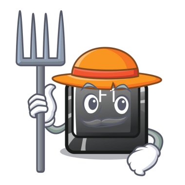 Çiftçi düğme F1 maskot izole