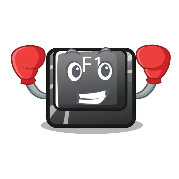 Botão de boxe f1 isolado na mascote —  Vetores de Stock