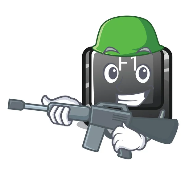 Botão do exército f1 isolado na mascote — Vetor de Stock