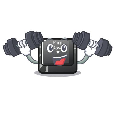 Fitness karakter sayfa aşağı düğmesi yüklü bilgisayar