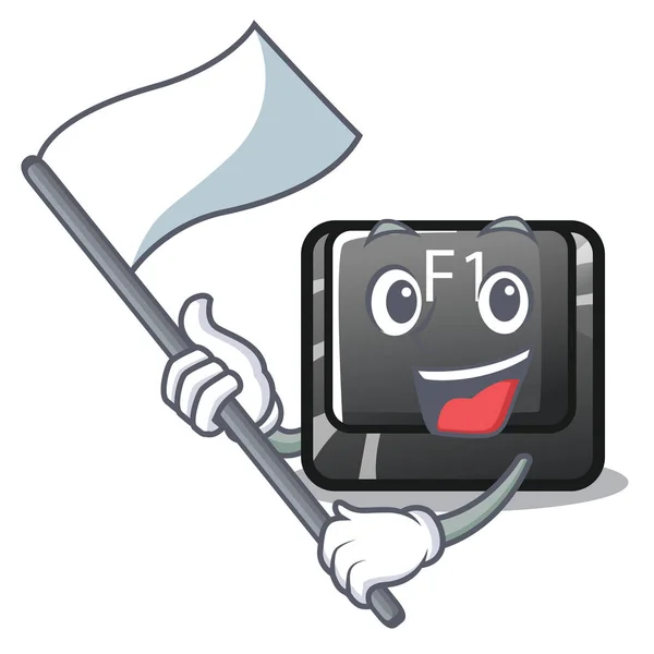 Mit Flagge Cartoon f1 Taste auf der Tastatur installiert — Stockvektor