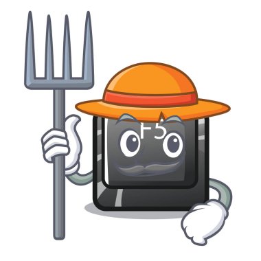 Farmer düğmesi karakter ile yalıtılmış F5