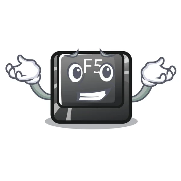 Grinning f5 instalado no computador mascote — Vetor de Stock