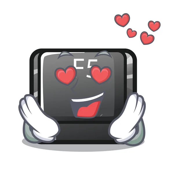 In liefde knop F5 in de vorm cartoon — Stockvector