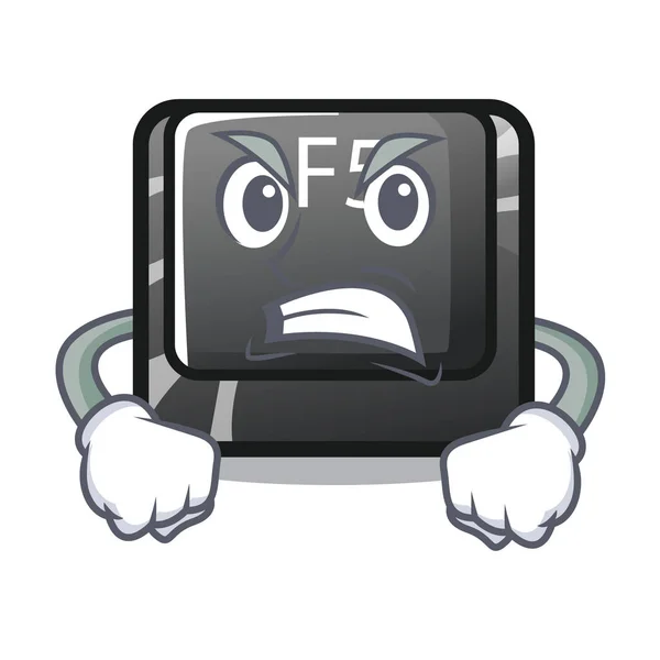 Zły przycisk F5 w kształcie kreskówki — Wektor stockowy