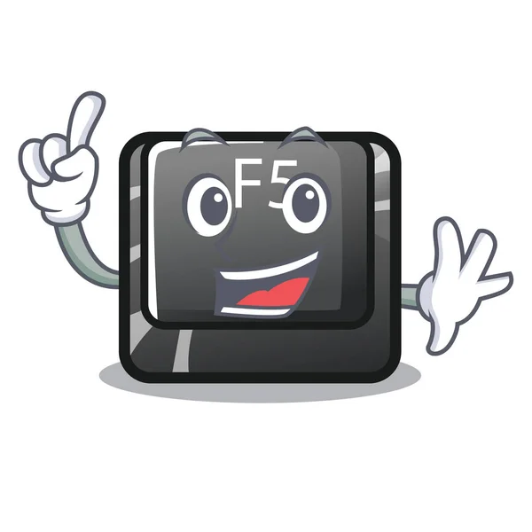 Dedo mais longo botão F5 no teclado dos desenhos animados —  Vetores de Stock