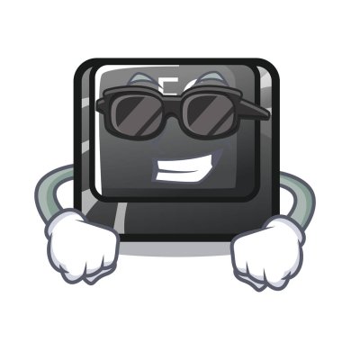 Süper serin düğme F6 maskot izole