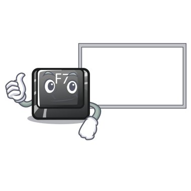 Karikatür klavyede kurulu F7 düğmesi ile thumbs up