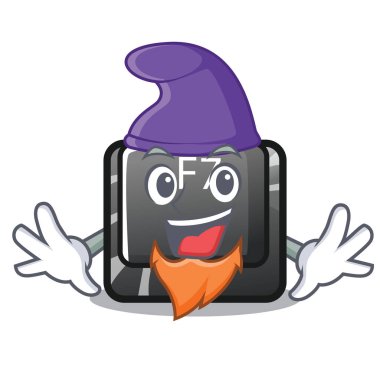 Cüce F7 düğmesi karikatür klavyede yüklü