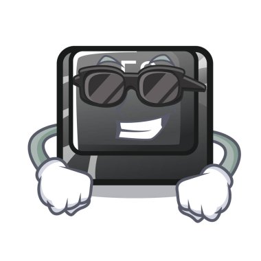 Süper serin düğme F8 karikatür ile izole