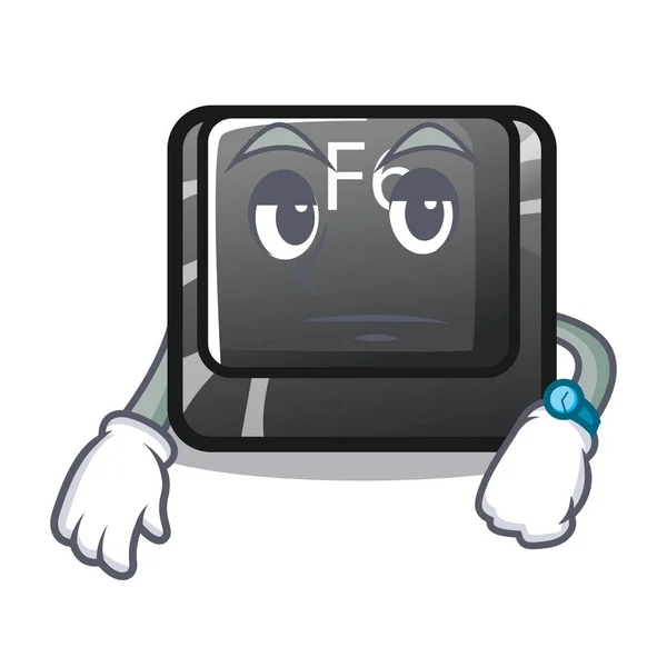 Oczekiwanie na przycisk F6 zainstalowany na komputerze znakowym — Wektor stockowy