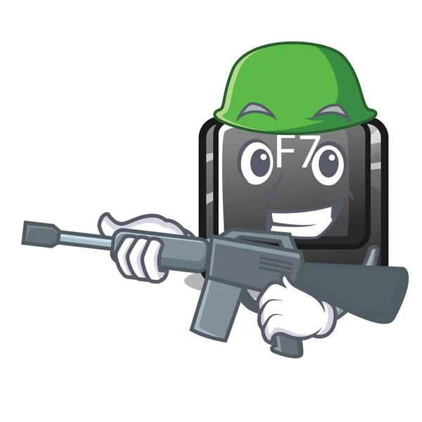 Army F7 knop geïnstalleerd op Cartoon Keyboard — Stockvector