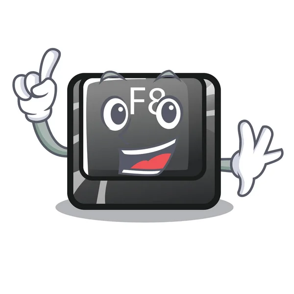 Dedo f8 botão exibido no teclado dos desenhos animados —  Vetores de Stock