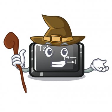 Karikatür klavye bağlı cadı sekmesi düğmesi