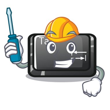 Otomotiv düğme sekmesi maskot ile izole