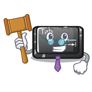 Yargıç düğme sekmesi maskot ile izole