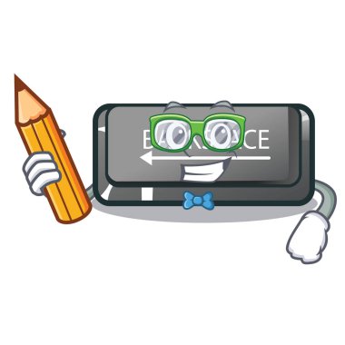 Şekil karikatür öğrenci düğmesi Backspace