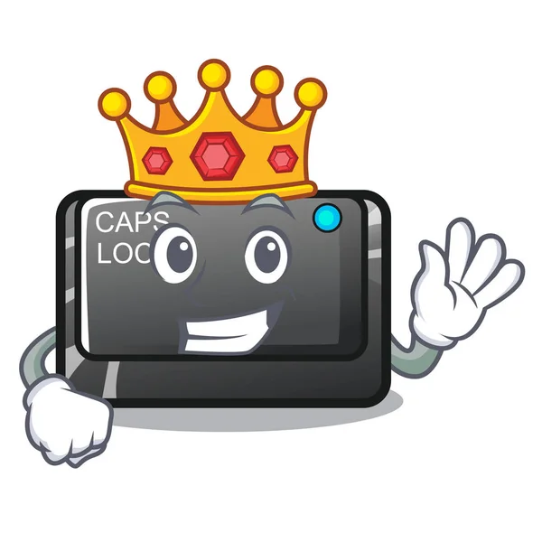 King capslock botón aislado con la caricatura — Vector de stock