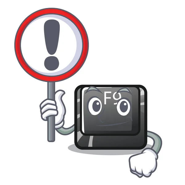 Avec bouton signe f9 isolé dans la mascotte — Image vectorielle