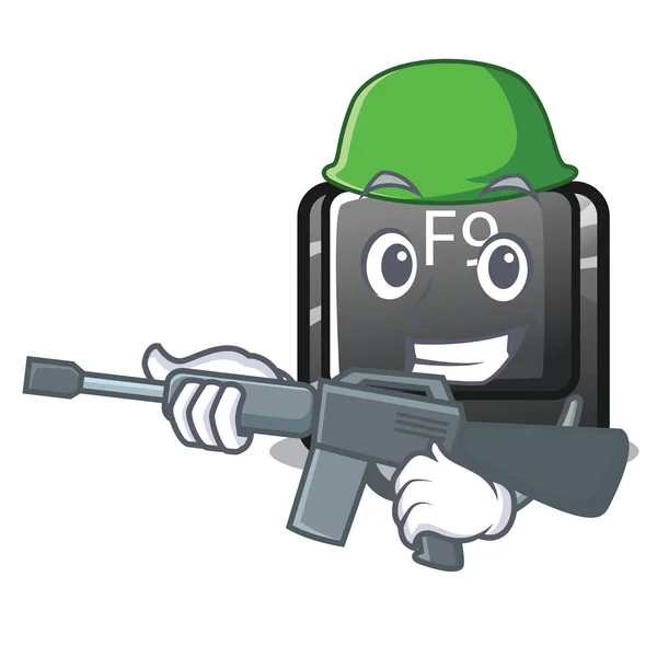 Bouton armée f9 isolé dans la mascotte — Image vectorielle