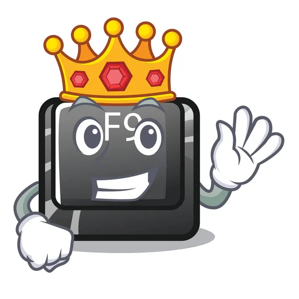 Король кнопку f9 на мультяшном компьютере — стоковый вектор