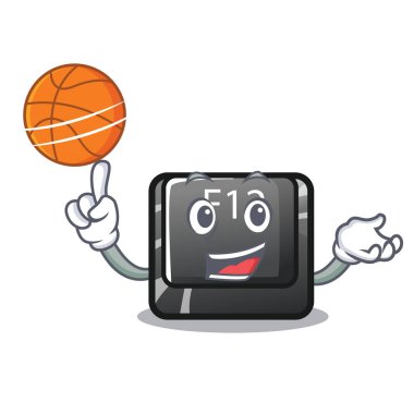 Basketbol düğmesi f12 ile bir klavye maskotu üzerinde