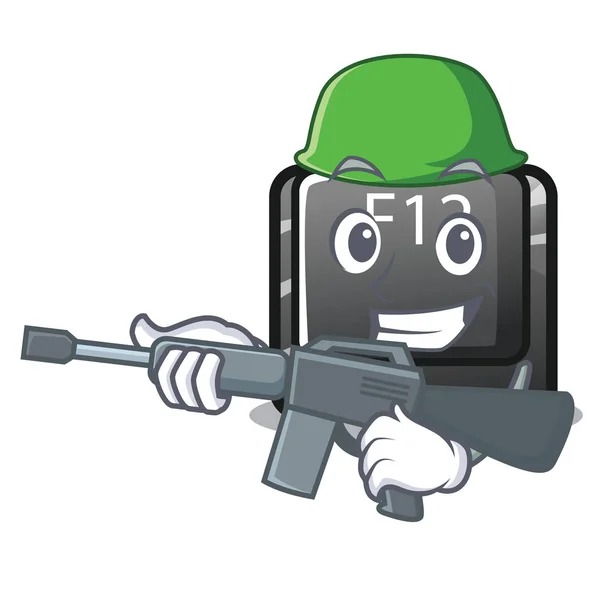 Botão de exército f12 em uma mascote de teclado —  Vetores de Stock