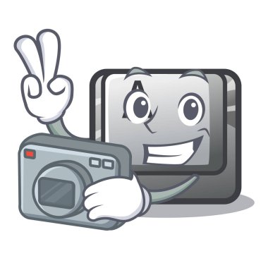 Bir karakter komputer üzerinde Fotoğrafçı düğmesi A