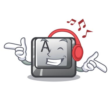 Dinleme müzik düğmesi Bir karakter komputer a