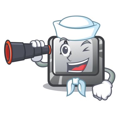 Binoküler düğmeli denizci Bir karakter komputer üzerinde A