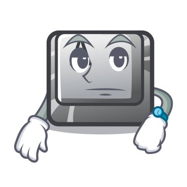 Bir çizgi film klavyesi bağlı bir düğme bekliyor