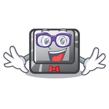Geek düğmesi B karikatür ile izole