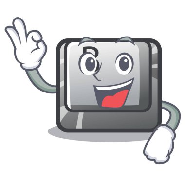 Tamam düğmesi B karikatür ile izole