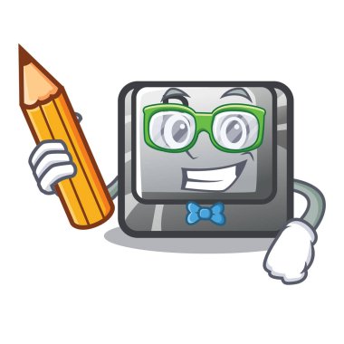 Öğrenci düğmesi B karikatür ile izole