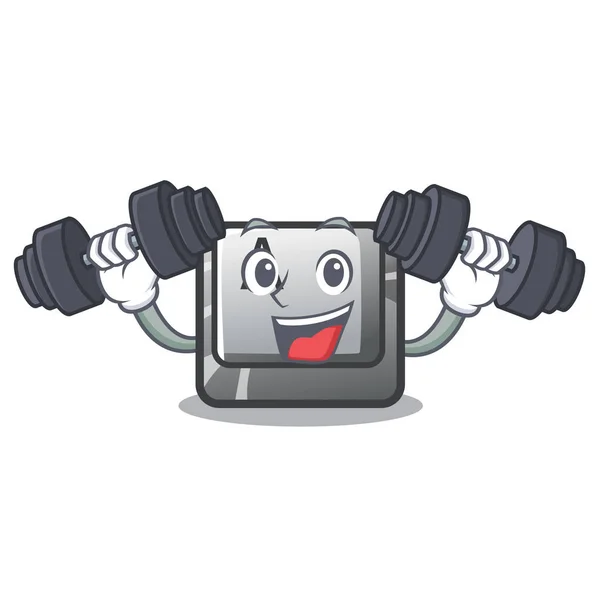 Botão Fitness A isolado com a mascote — Vetor de Stock