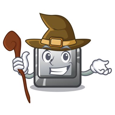 Cadı düğmesi C çizgi filmde izole edildi