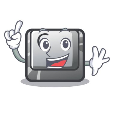 Karikatür bilgisayara yüklü parmak düğmesi C