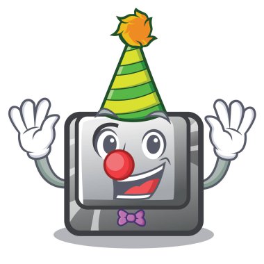 Çizgi film bilgisayarında yüklü palyaço düğmesi C