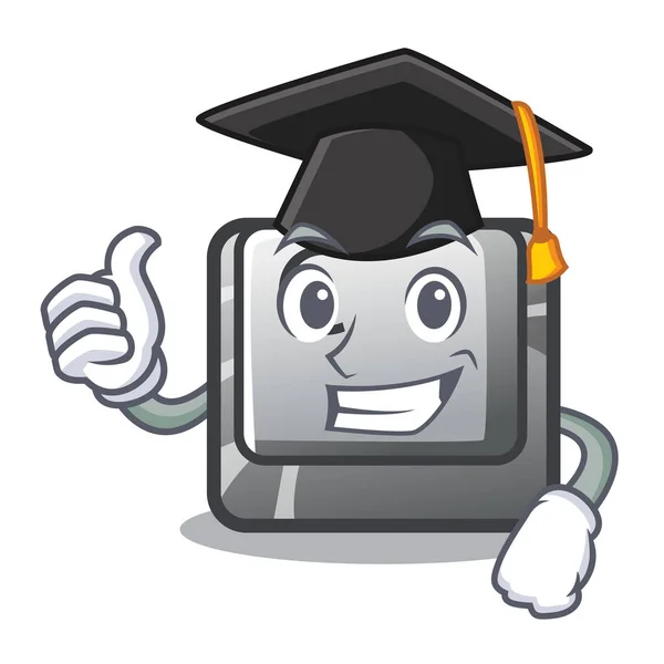Botão de graduação C na forma de mascote — Vetor de Stock
