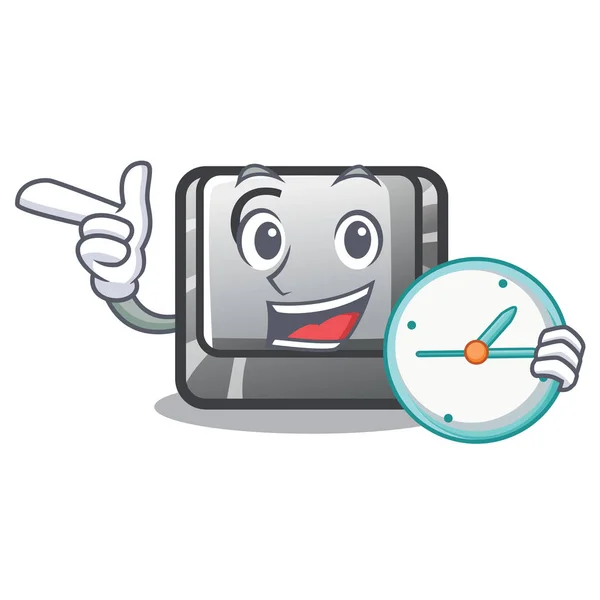 With clock button C in the mascot shape — 스톡 벡터