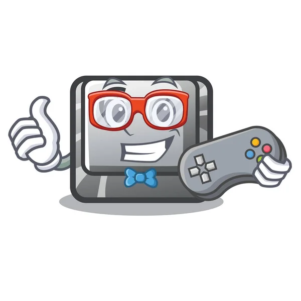 Gamer-knop C geïsoleerd in de cartoon — Stockvector