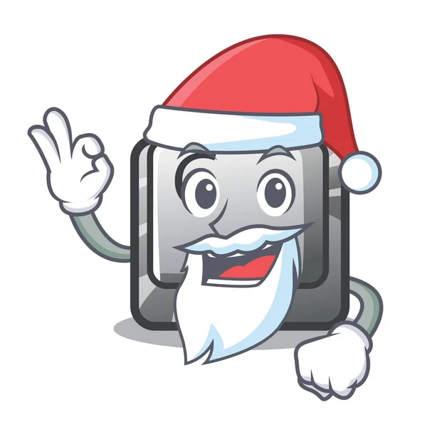 Santa przycisk C zainstalowany na komputerze Cartoon — Wektor stockowy