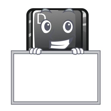 Bir bilgisayar maskotu üzerinde tahta düğmesi D ile sırıtma