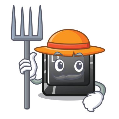 Bir bilgisayar maskotu üzerinde Çiftçi düğmesi D