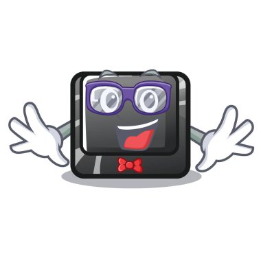 Geek düğmesi D karikatür izole